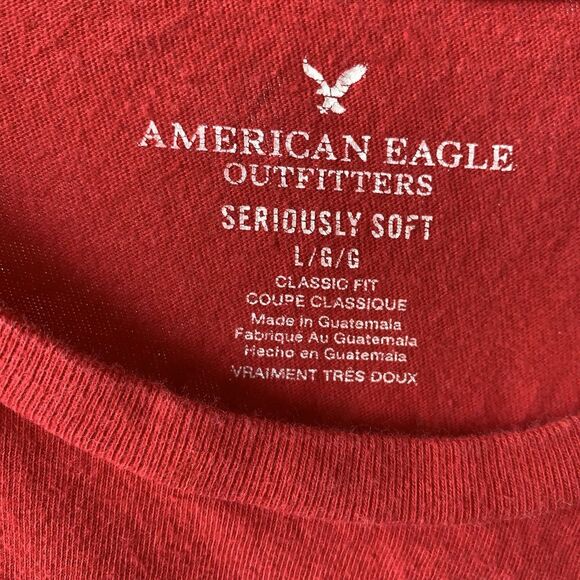 American Eagle Outfitters Seriously Soft Love Kiss Graphic Tee Women's Red Large - Picture 8 of 13